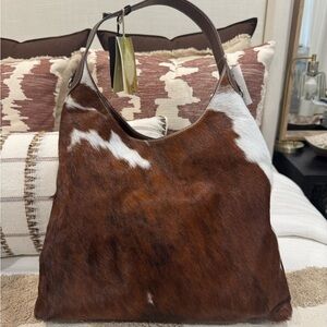 NWT Viral Cavalcanti Cow Hide / Calf Hair Shoulder Hobo Bag